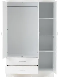 Nevada 3 Door 2 Drawer Wardrobe - White | Murphy Furniture 2