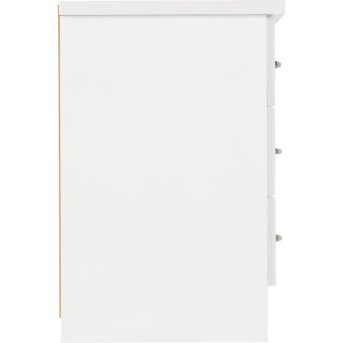 Nevada 3 Drawer Bedside Locker - White G | Murphy Furniture