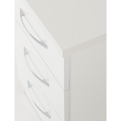 Nevada 3 Drawer Bedside Locker - White G | Murphy Furniture