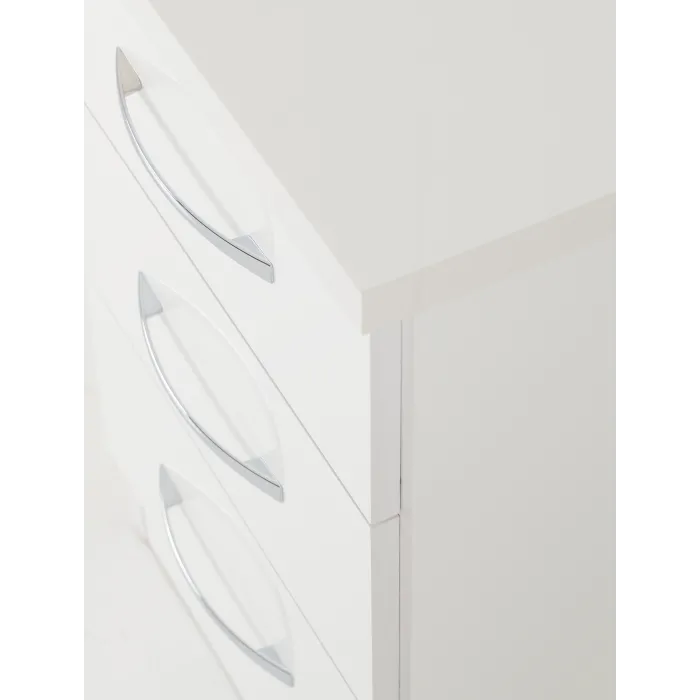 Nevada 3 Drawer Bedside Locker - White G | Murphy Furniture