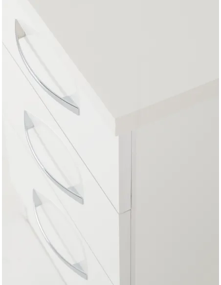Nevada 3 Drawer Bedside Locker - White G | Murphy Furniture