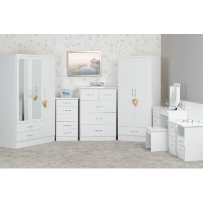 Nevada 3 Drawer Bedside Locker - White G | Murphy Furniture