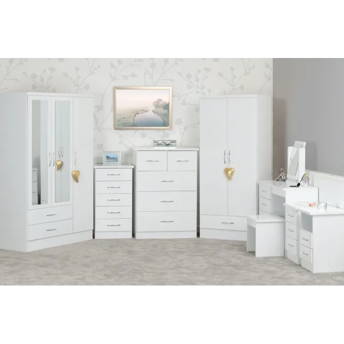 Nevada 3 Drawer Bedside Locker - White G | Murphy Furniture