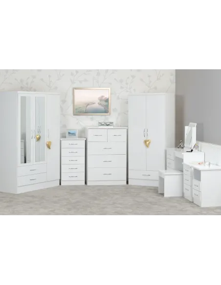 Nevada 3 Drawer Bedside Locker - White G | Murphy Furniture