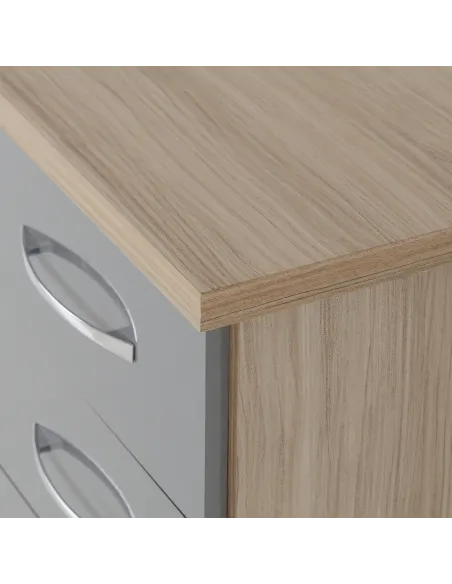 Nevada 3 Drawer Bedside Locker - Grey Gl | Murphy Furniture