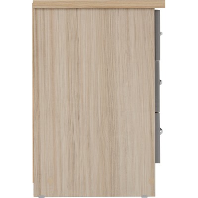 Nevada 3 Drawer Bedside Locker - Grey Gl | Murphy Furniture