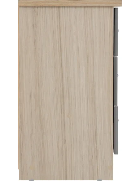 Nevada 3 Drawer Chest - Grey Gloss/Light | Murphy Furniture