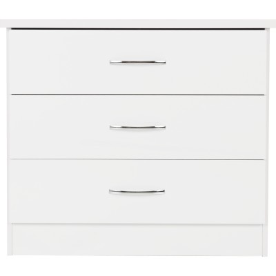 Nevada 3 Drawer Chest - White Gloss | Murphy Furniture