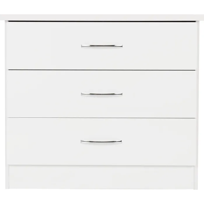 Nevada 3 Drawer Chest - White Gloss | Murphy Furniture