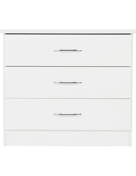 Nevada 3 Drawer Chest - White Gloss | Murphy Furniture