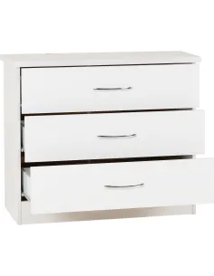 Nevada 3 Drawer Chest - White Gloss | Murphy Furniture 2
