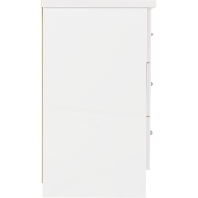Nevada 3 Drawer Chest - White Gloss | Murphy Furniture