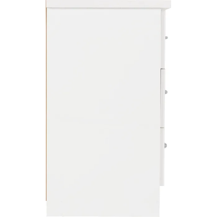 Nevada 3 Drawer Chest - White Gloss | Murphy Furniture