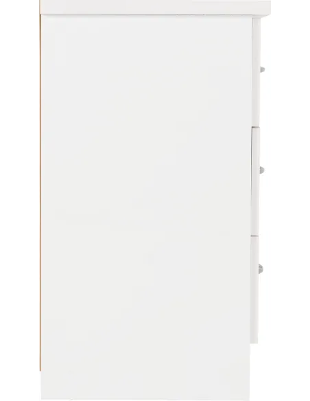Nevada 3 Drawer Chest - White Gloss | Murphy Furniture