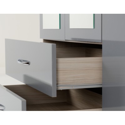 Nevada 4 Door 2 Drawer Wardrobe - Grey G | Murphy Furniture
