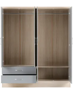 Nevada 4 Door 2 Drawer Wardrobe - Grey G | Murphy Furniture 2