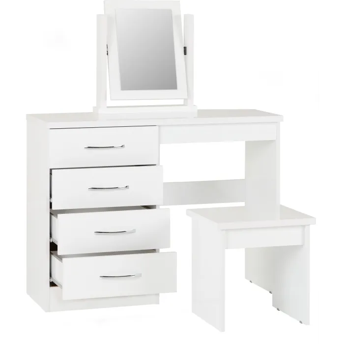 Nevada Dressing Table Set - White Gloss | Murphy Furniture