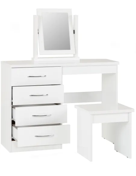 Nevada Dressing Table Set - White Gloss | Murphy Furniture