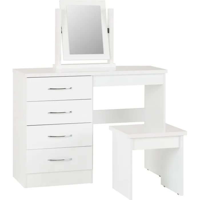 Nevada Dressing Table Set - White Gloss | Murphy Furniture