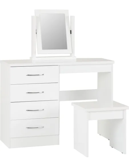 Nevada Dressing Table Set - White Gloss | Murphy Furniture