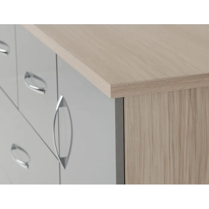Nevada 5 Drawer Low Wardrobe - Grey Glos | Murphy Furniture