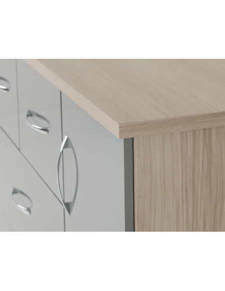 Nevada 5 Drawer Low Wardrobe - Grey Glos | Murphy Furniture