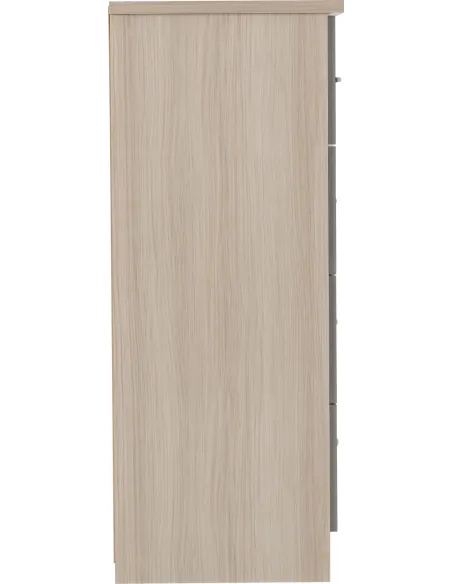 Nevada 5 Drawer Low Wardrobe - Grey Glos | Murphy Furniture