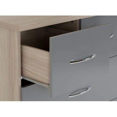 Nevada 5 Drawer Low Wardrobe - Grey Glos | Murphy Furniture