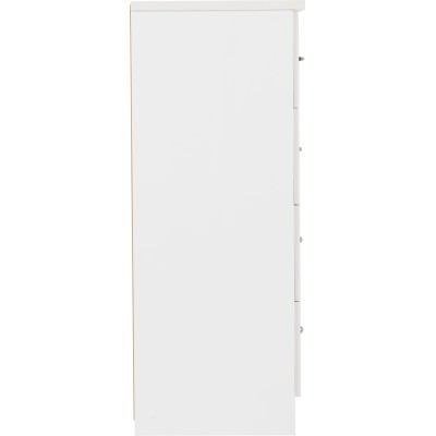 Nevada 5 Drawer Low Wardrobe - White Glo | Murphy Furniture