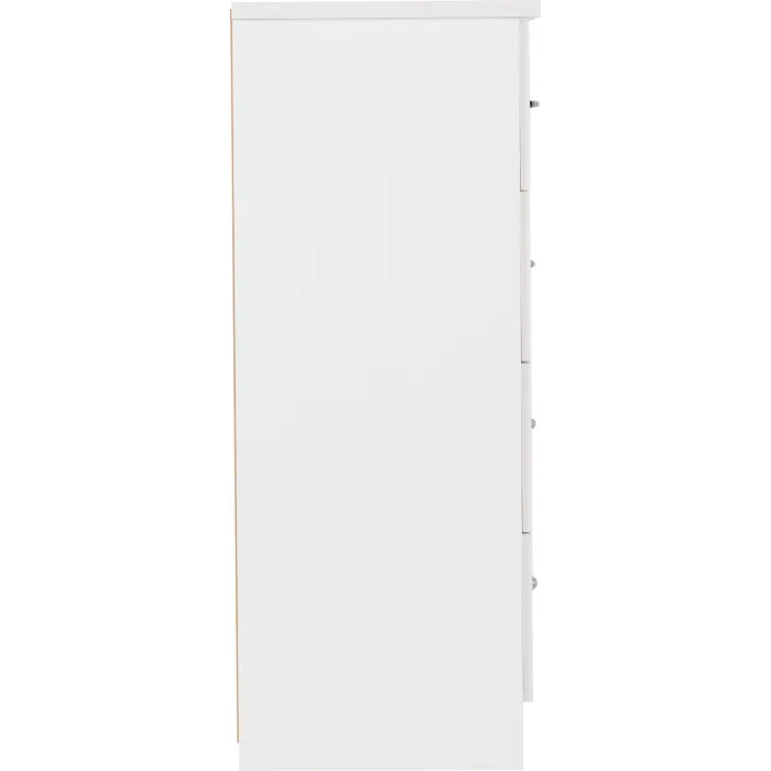 Nevada 5 Drawer Low Wardrobe - White Glo | Murphy Furniture