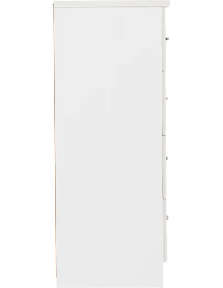 Nevada 5 Drawer Low Wardrobe - White Glo | Murphy Furniture
