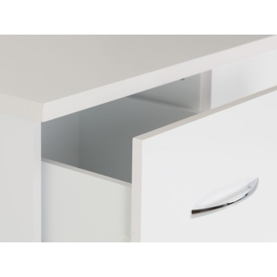 Nevada 5 Drawer Low Wardrobe - White Glo | Murphy Furniture
