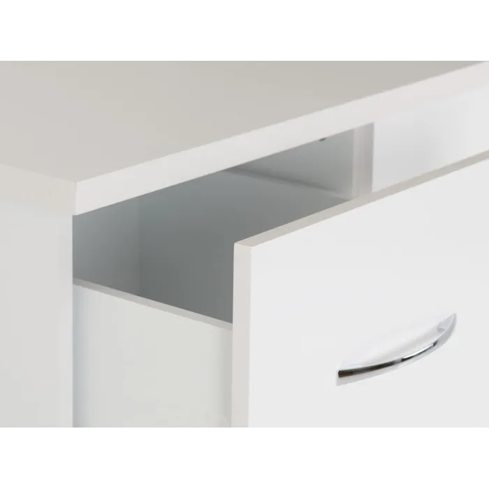 Nevada 5 Drawer Low Wardrobe - White Glo | Murphy Furniture