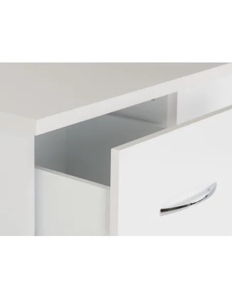 Nevada 5 Drawer Low Wardrobe - White Glo | Murphy Furniture