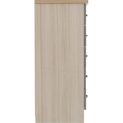 Nevada 5 Drawer Narrow Chest - Grey Glos | Murphy Furniture