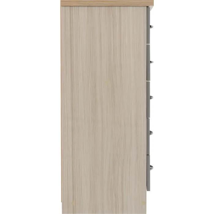 Nevada 5 Drawer Narrow Chest - Grey Glos | Murphy Furniture
