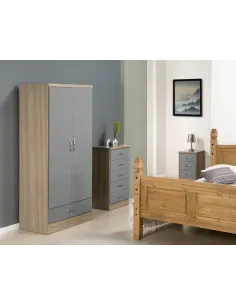 Nevada 5 Drawer Narrow Chest - Grey Glos | Murphy Furniture