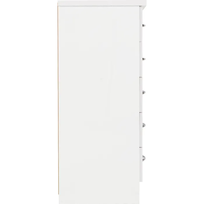 Nevada 5 Drawer Narrow Chest - White Glo | Murphy Furniture