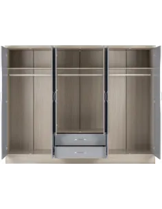 Nevada 6 Door 2 Drawer Wardrobe - Grey G | Murphy Furniture 2