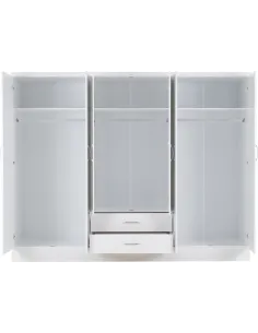 Nevada 6 Door 2 Drawer Wardrobe - White | Murphy Furniture 2