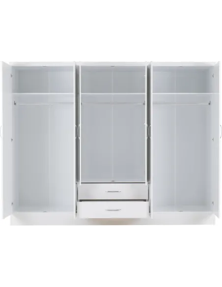 Nevada 6 Door 2 Drawer Wardrobe - White | Murphy Furniture