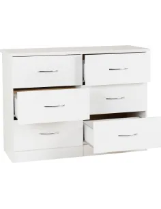 Nevada 6 Drawer Chest - White Gloss | Murphy Furniture 2