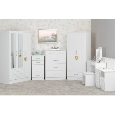 Nevada 6 Drawer Chest - White Gloss | Murphy Furniture