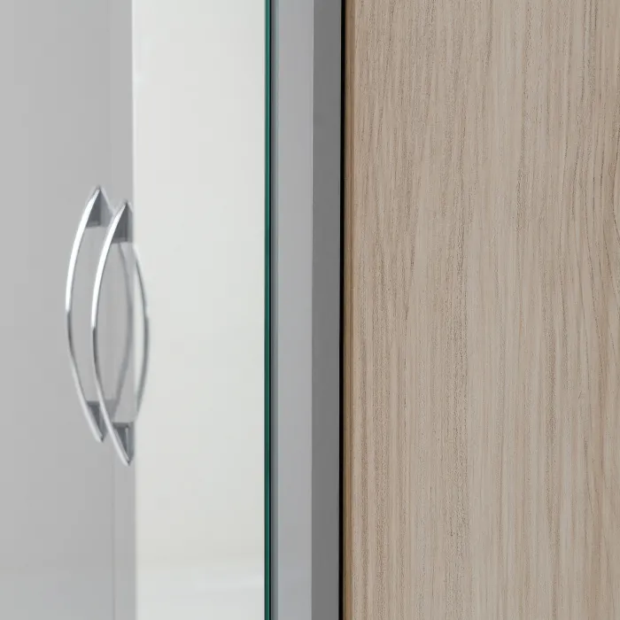 Nevada Mirrored 2 Door Wardrobe - Grey G | Murphy Furniture