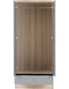 Nevada Mirrored 2 Door Wardrobe - Grey G | Murphy Furniture 2