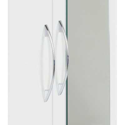 Nevada Mirrored 2 Door Wardrobe - White | Murphy Furniture