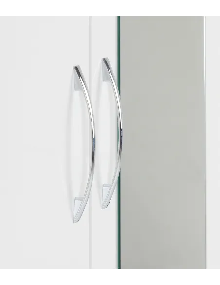 Nevada Mirrored 2 Door Wardrobe - White | Murphy Furniture