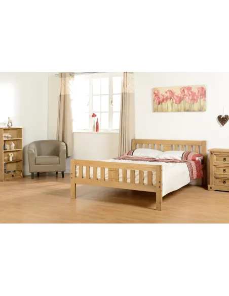 Rio 4FT6 Bed - Distressed Waxed Pine | Murphy Furniture