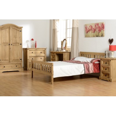 Rio 4FT6 Bed - Distressed Waxed Pine | Murphy Furniture