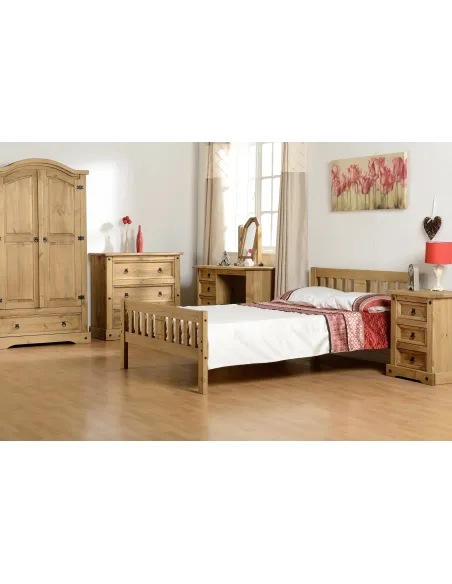 Rio 4FT6 Bed - Distressed Waxed Pine | Murphy Furniture